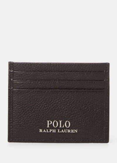 Porta Tarjetas Polo Ralph Lauren Hombre Marrom Oscuro - Pebbled Leather - ZFXAH1785